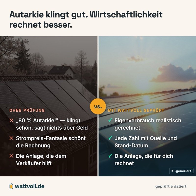 Vergleichsgrafik: Autarkie vs. Wirtschaftlichkeit
